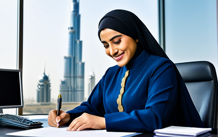 환경 관련 자격증 난이도 비교 - **Subject:** A successful Emirati businesswoman in her late 30s. **Clothing:** A stylish, modest bus...