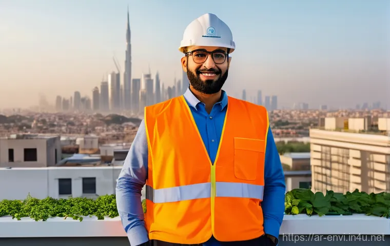 환경보건기사 자격증 필요성 - **"A dedicated environmental health engineer, of Arabic descent, in their late 20s or early 30s, sta...