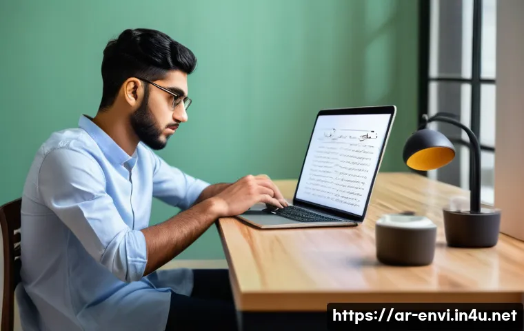 환경산업기사 필기 공부법 - A focused young Arab man studying at a tidy desk in a quiet, modern home environment, using the Pomo...